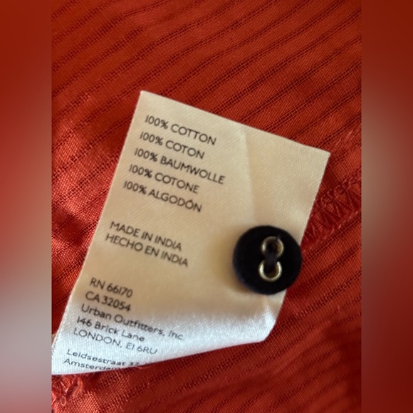 NWT Free People Black Tie Tux Shirt / Tiger Red - Picture 13 of 15